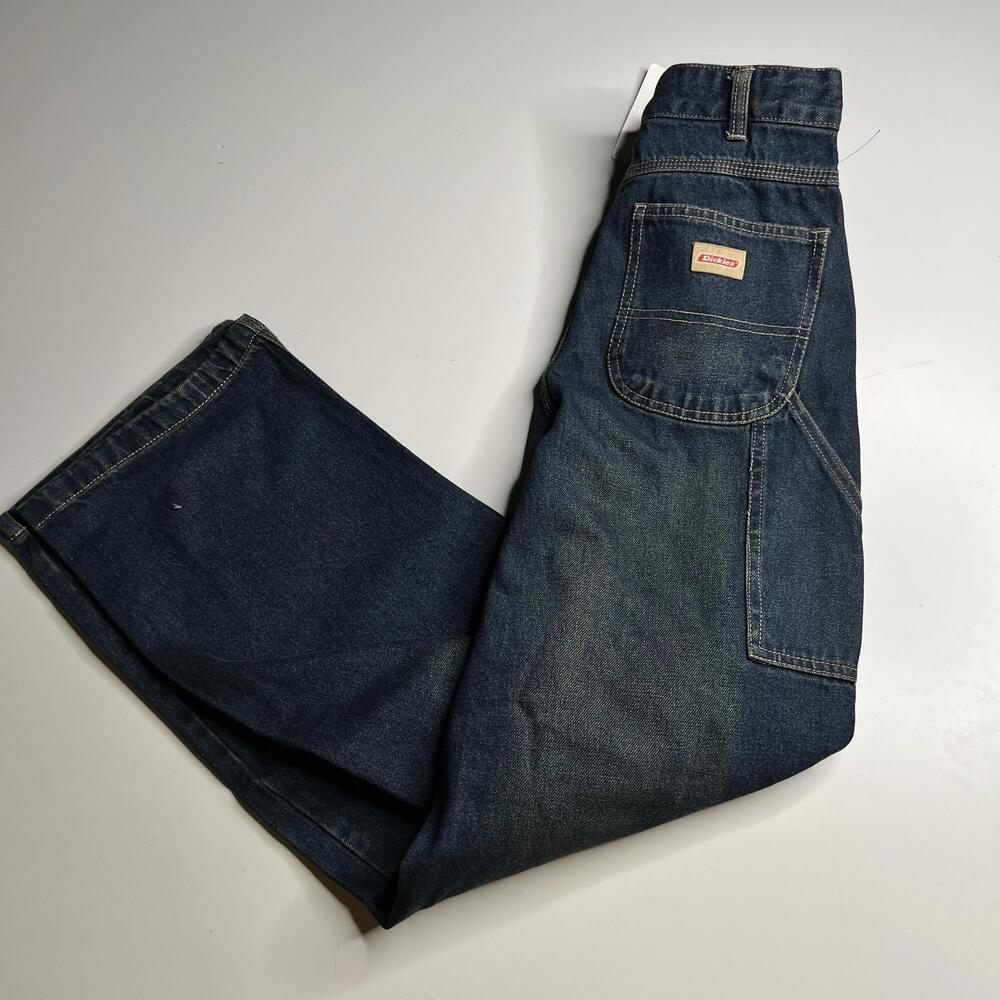 Dickies Jeans Boys 16 Blue Relaxed Fit Carpenter Adjustable Waist Denim Workwear